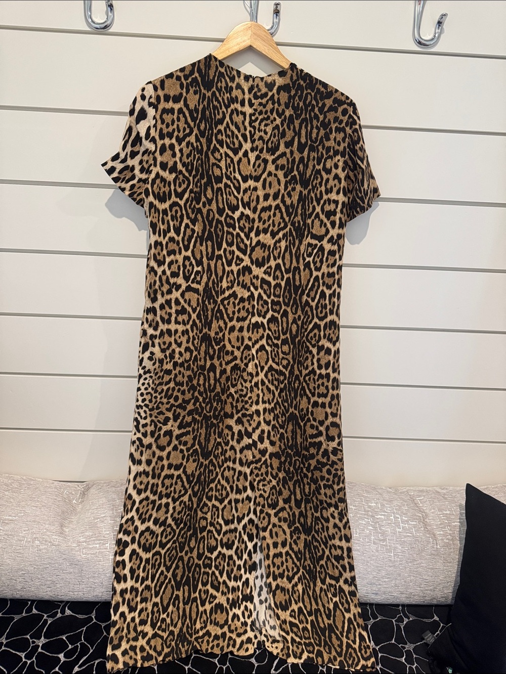 Zara Leopard Print Midi Dress in Brown and Black - Picture 5 of 7